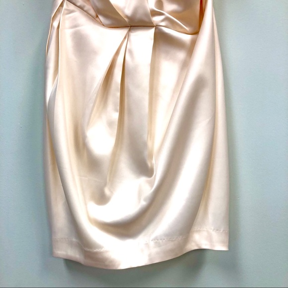 NWT Aryn K Peach Champagne One Shoulder Dress - Picture 4 of 7